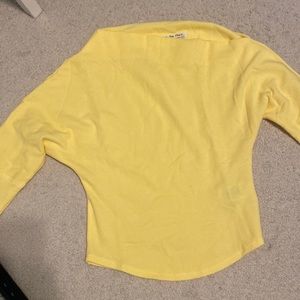 Yellow sweater. "Fuji thermal" from Free People. We The Free brand.